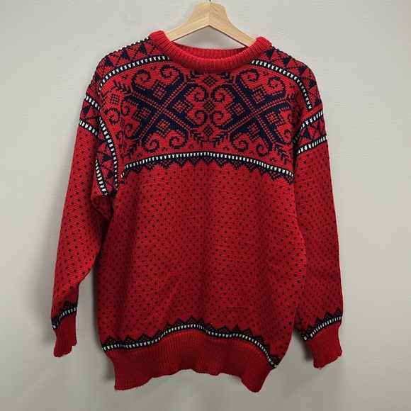 Vintage Dale Of Norway Sweater Wool Nordic Birdseye Fair Isle Womens Medium Warm - Picture 1 of 9